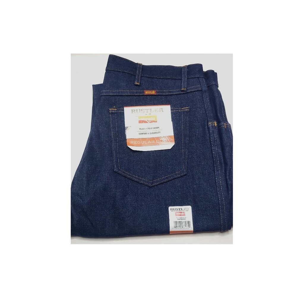 Wrangler 36 x 29 Rustler Regular Boot Dark Blue Mens Jeans Work Casual Pants NWT